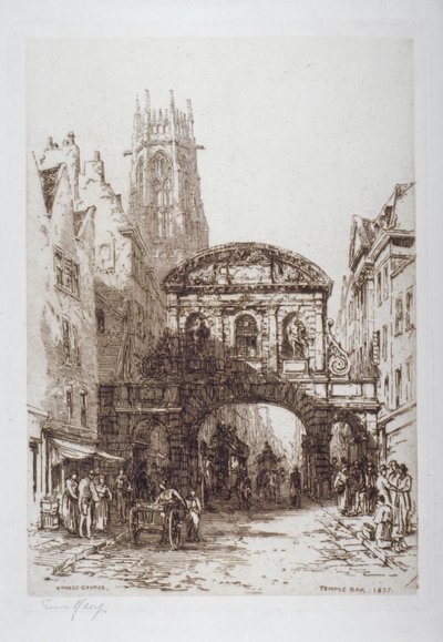 Temple Bar, London, 1877 av Ernest George