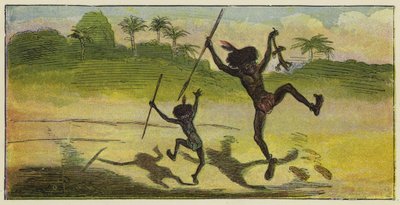 En herre og en gutt skal spise lunsj og hoppe av glede av Ernest Henry Griset