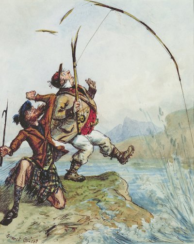 Mr Lovejoys ferietur til høylandet lakseørretfiske, fra en serie på åtte (se også 91104) av Ernest Henry Griset