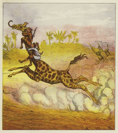 The Brothers Bold unnslipper gorillaene ved å ri på en sjiraff av Ernest Henry Griset