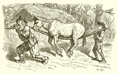 Den gamle mannen, hans sønn og assen av Ernest Henry Griset