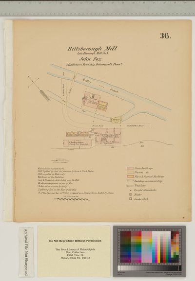 Plan for Hillsborough Mill, Middletown Township, Delware, illustrasjon fra 