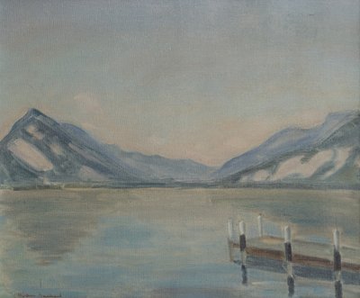 Thunsjøen (olje på lerret) av Ernest Hiram Brülhart