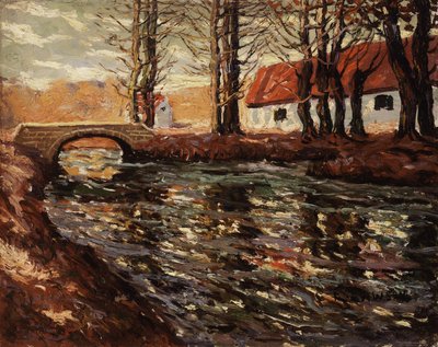Elvelandskap, ca. 1920 av Ernest Lawson