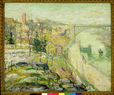 Washington Bridge, New York City, ca. 1915-25 (olje på lerret) av Ernest Lawson