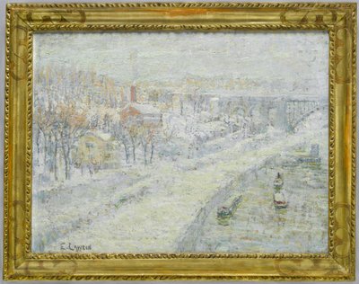 Vinterlandskap - Washington Bridge, ca. 1907-10 av Ernest Lawson