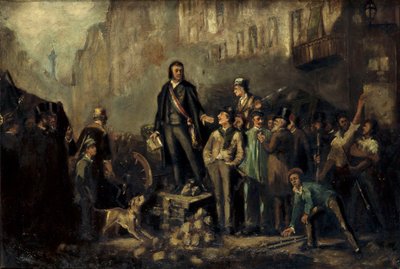 Alphonse Baudin (1811-51) på barrikaden til Faubourg Saint-Antoine 3. desember av Ernest Louis Pichio