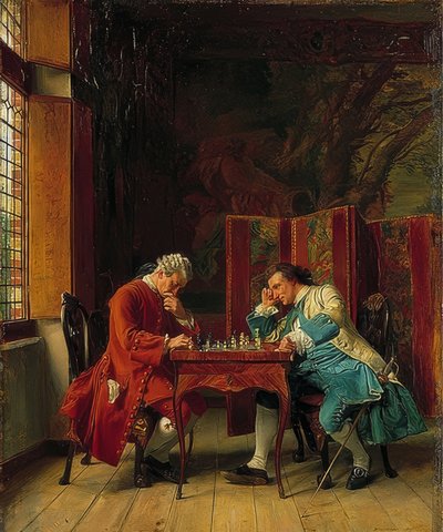 Sjakkspillerne. 1856 av Jean Louis Ernest Meissonier