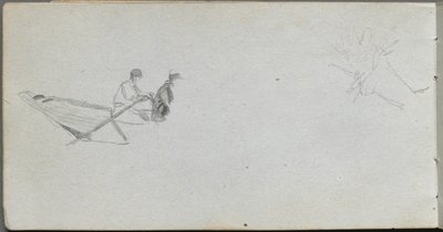 Skissebok, side 04: Figurer i en båt av Ernest Meissonier