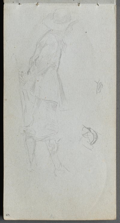 Skissebok, side 05: Figurstudie. av Ernest Meissonier