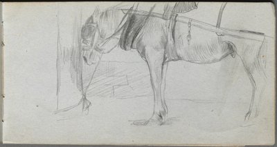 Skissebok, side 06: Studie av en hest av Ernest Meissonier