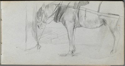 Skissebok, side 06: Studie av en hest. av Jean Louis Ernest Meissonier