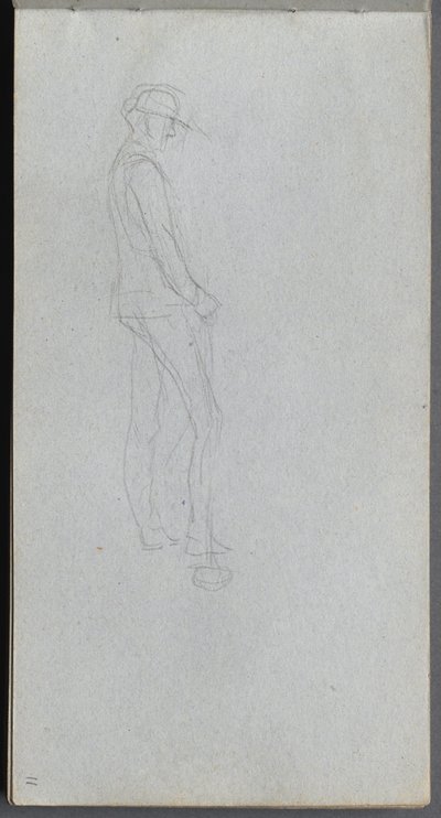 Skissebok, side 11: Figur i profil. av Jean Louis Ernest Meissonier