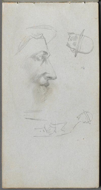 Skissebok, side 14: Figurer av Ernest Meissonier
