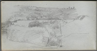 Skissebok, side 29: Landskapsstudie. av Jean Louis Ernest Meissonier