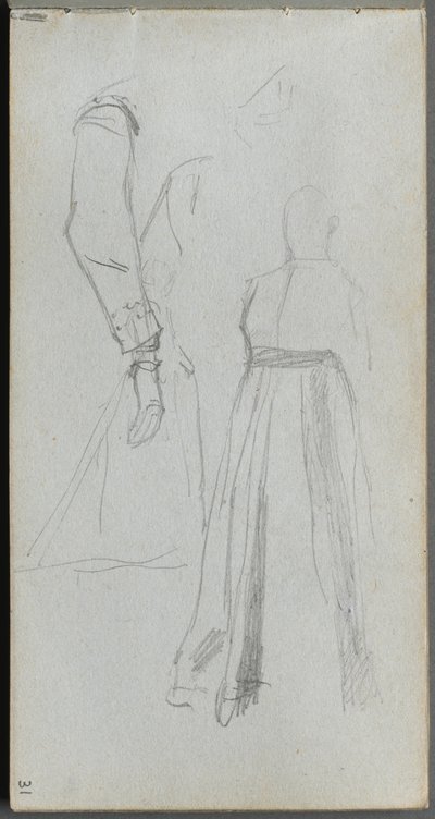 Skissebok, side 31: Studie av figurer. av Jean Louis Ernest Meissonier