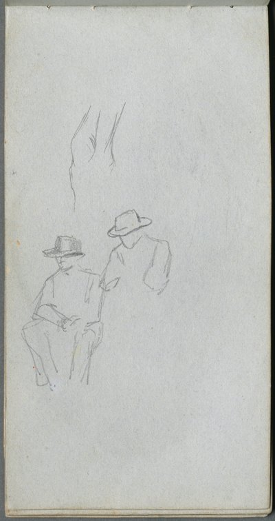 Skissebok, side 32: Studie av figurer. av Jean Louis Ernest Meissonier