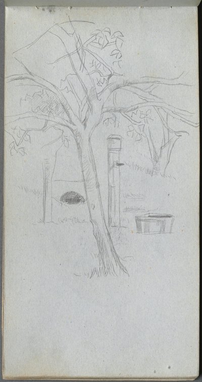 Skissebok, side 36: Trestudie. av Jean Louis Ernest Meissonier