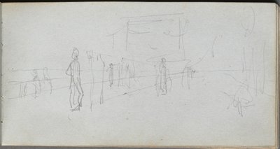 Skissebok, side 40: Perspektivstudie. av Jean Louis Ernest Meissonier