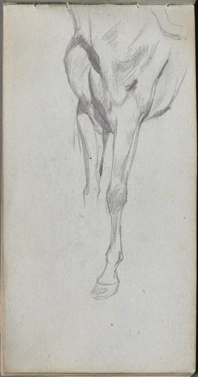 Skissebok, side 48: Studie av en hest. av Jean Louis Ernest Meissonier