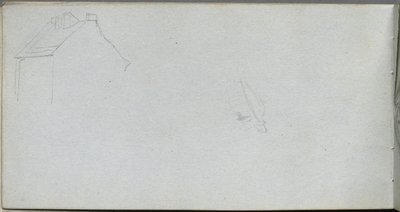 Skissebok, side 54: Arkitekturstudie. av Jean Louis Ernest Meissonier