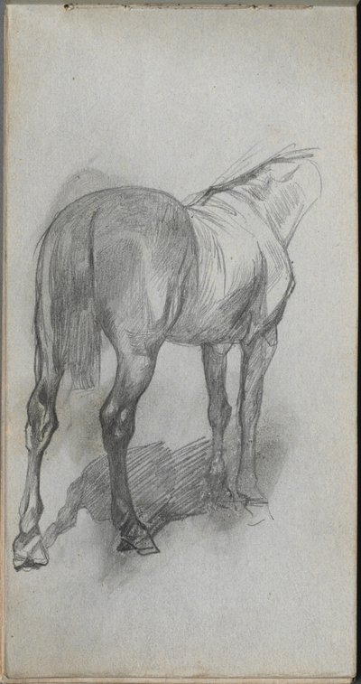 Skissebok, side 76: Studie av en hest av Ernest Meissonier