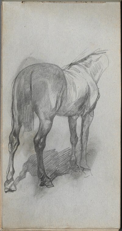 Skissebok, side 76: Studie av en hest. av Jean Louis Ernest Meissonier