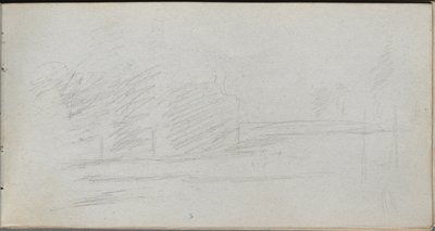 Skissebok, side 78: Landskapsstudie. av Jean Louis Ernest Meissonier