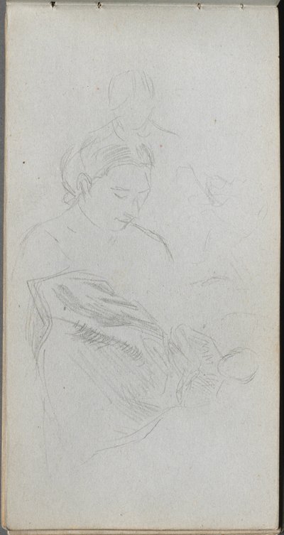 Skissebok, side 82: Studie av figurer. av Jean Louis Ernest Meissonier