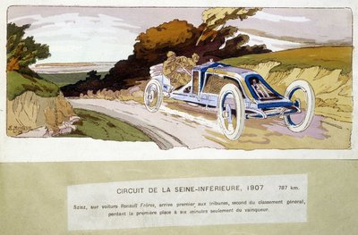 Circuit de la Seine-Inèrieure, Szisz med bil Renault Frères, kom først på tribunen, nummer to i den generelle klassifiseringen, og mistet 1. plass kun seks minutter fra vinneren av Ernest Montaut