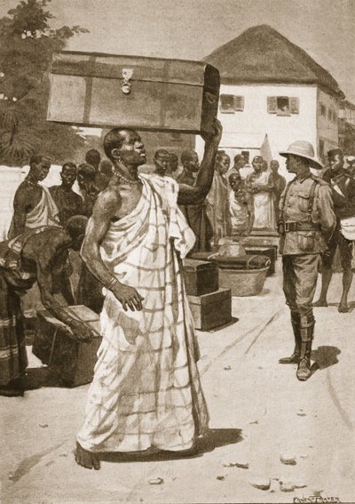 Bærere som starter fra Cape Coast Castle for Kumassi, illustrasjon fra 
