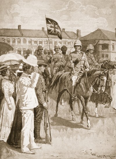 Lederen for de allierte, illustrasjon fra Battles of the Nineteenth Century: Vol. VII, Den kinesiske krigen 1900-1901 av Archibald Forbes, G.A. Henty og major Arthur Griffiths av Ernest Prater