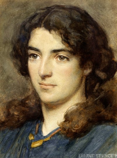 Head of a Girl, 1910 (wc på papir) av Ernest Spence