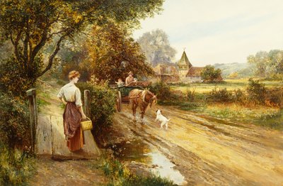 An Encounter on the Road, ca. 1900 (olje på lerret) av Ernest Walbourn