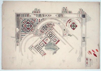 En studie av en del av gulvet ved Canterbury Cathedral av Ernest William Gimson