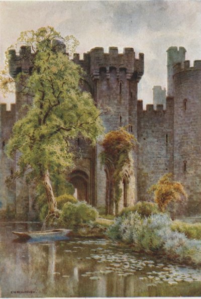 Bodiam Castle (farge litho) av Ernest William Haslehust