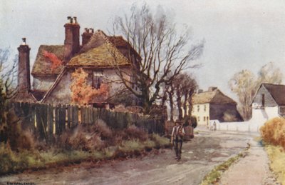Chalk, House hvor Dickens tilbrakte bryllupsreisen (farge litho) av Ernest William Haslehust