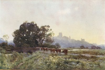 Dorchester from the Meadows (farge litho) av Ernest William Haslehust