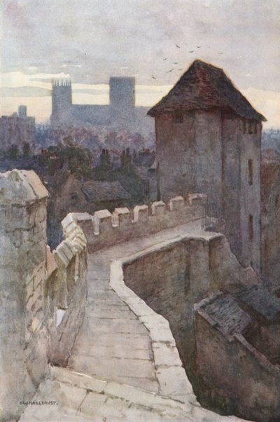 Fishergate-plakat fra veggene (litho-farge) av Ernest William Haslehust