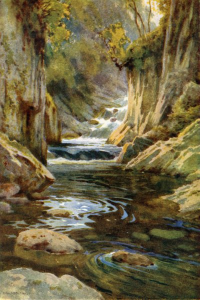 Glen Finglas eller Finlas (farge litho) av Ernest William Haslehust