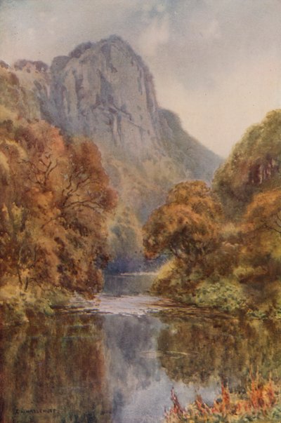 High Tor, Matlock (farge litho) av Ernest William Haslehust