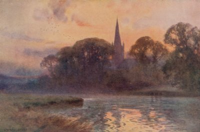 Holy Trinity Church, Stratford-on-Avon (farge litho) av Ernest William Haslehust