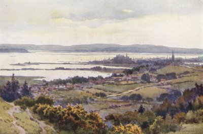 Poole Harbour fra Constitutional Hill (farge litho) av Ernest William Haslehust