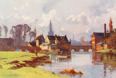 Themsen: Abingdon (fargelitografi) av Ernest William Haslehust