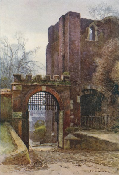 Rougemont Castle (farge litho) av Ernest William Haslehust
