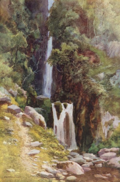 Scale Force, Crummock Water (farge litho) av Ernest William Haslehust