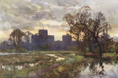 St. Cross from the Meadows (farge litho) av Ernest William Haslehust