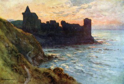The Castle, St. Andrews (farge litho) av Ernest William Haslehust