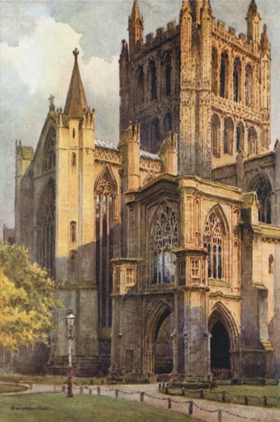 Katedralen fra Nord-Vest (farge litho) av Ernest William Haslehust