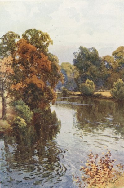 The Dee at Eaton (farge litho) av Ernest William Haslehust